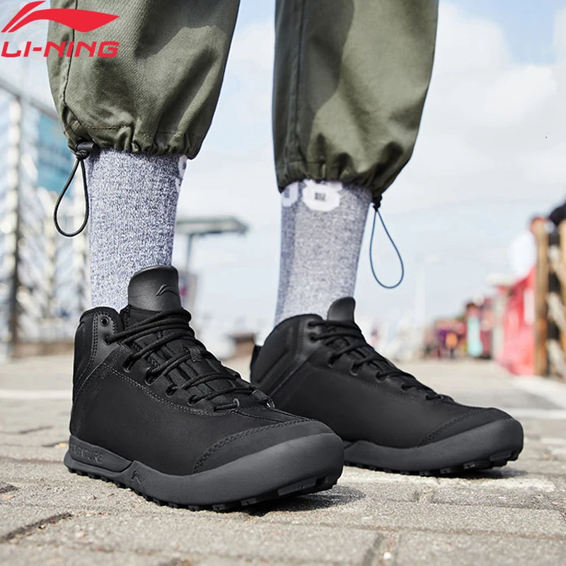 Li-Ning/Мужская Уличная обувь для отдыха TIGER II; Теплая Флисовая нескользящая подкладка; Прочная спортивная обувь; Прогулочные кроссовки; AHCN013