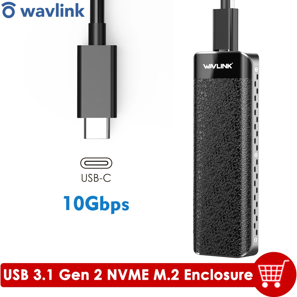 Корпус Wavlink USB 3 1 Gen 2 к NVMe высокоскоростной корпус M.2 Mkey до 10 Гбит/с для Microsoft Windows и Mac