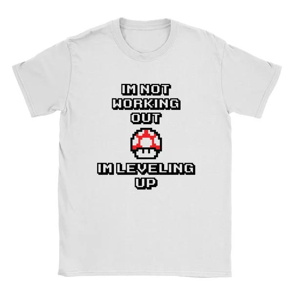 

Im Not Working Out Im Leveling Up Mens T-Shirt Funny Gaming Workout Top Gift