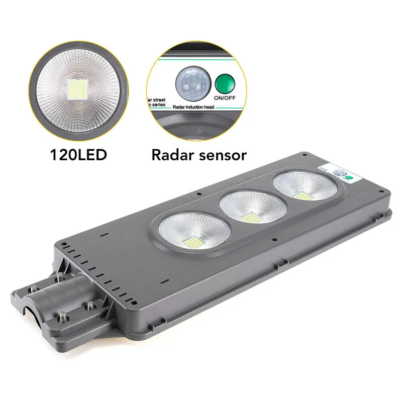 

90W 120LED Solar Street Light Radar Sensing Security Lamp 2 In 1 Constantly Bright Outdoor Waterproof IP65 Plaza Solar Wall Lamp