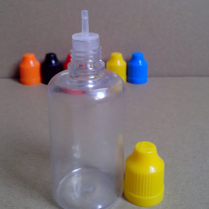 

20 штук прозрачная PET защитная плёнка для 50 мл иглы флакон пустой Пластик флакон-капельница бутылки с детской Кепки и длинный тонкий наконечн...
