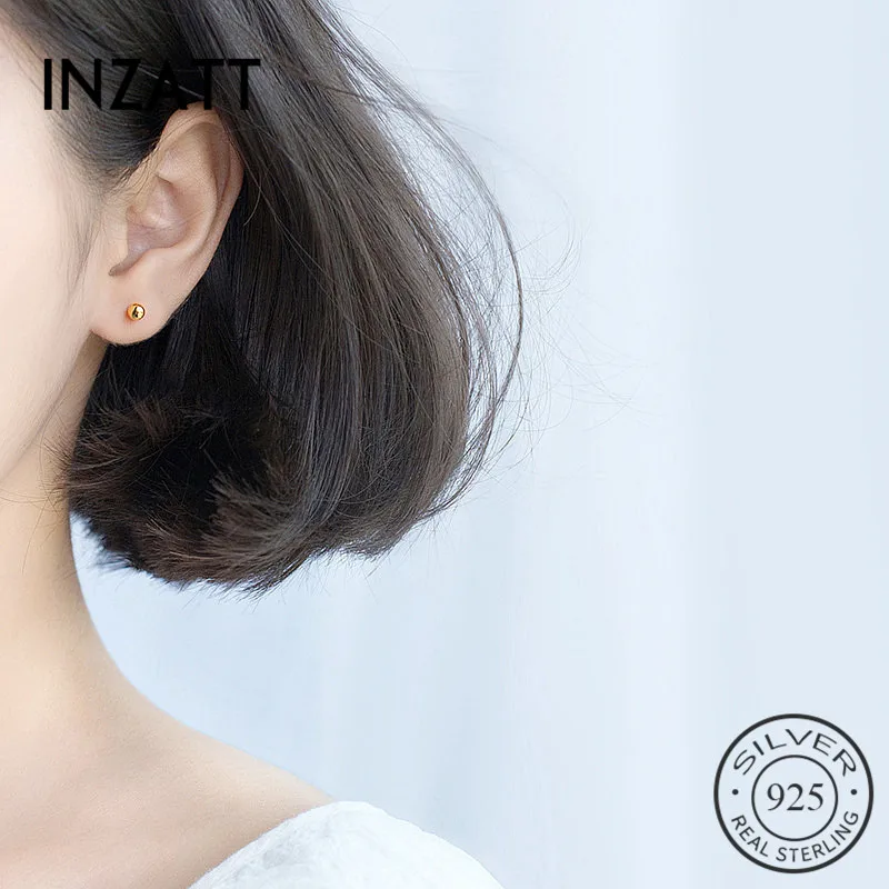 INZATT спортивные минималистичные золотые цветные светильник лые шарики серьги