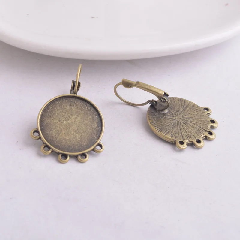 20mm Antique Bronze 30 шт. античная бронза 20 мм кабошон основа серьги соединители серьги крючки заготовки оправы Французский рычаг Серьги база назад - Цвет: 20mm Antique Bronze