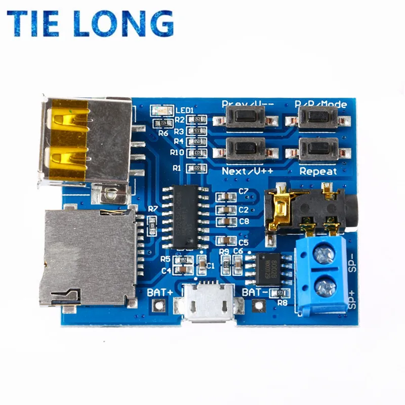 Micro USB MP3 модуль TF карта U-диск Телефон аудиоплеера 3 7-5 5 В | Электронные компоненты и