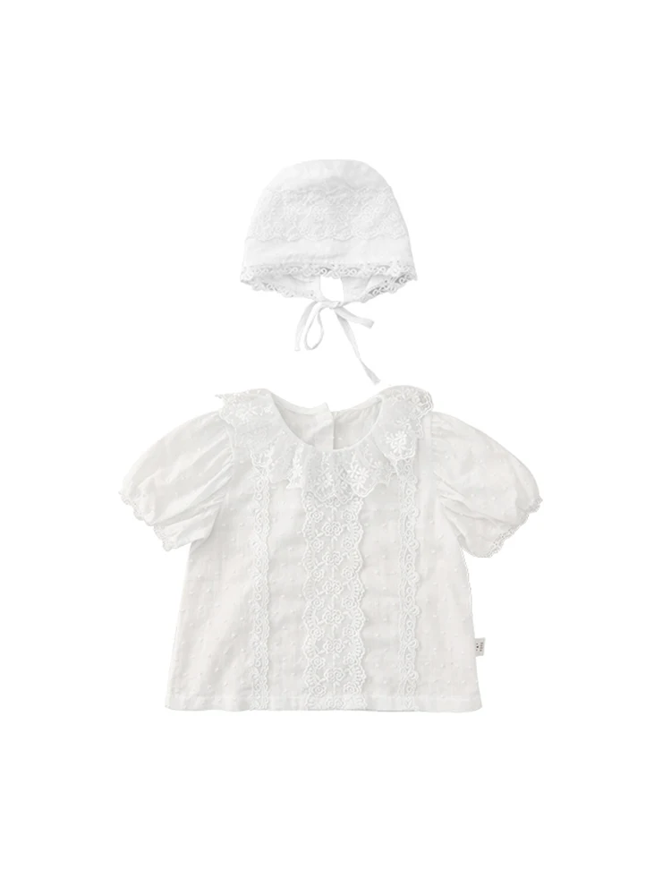 

Children's Wear Summer New Baby Sweet Lace Casual Tops Girls' Short Sleeves Shirt