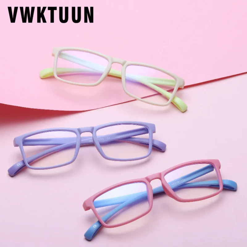 

VWKTUUN TR Glasses Frame Boys Girls Optical Frame Super Light 2020 Blue Light Blocking Glasses Children Reading Computer Glasses