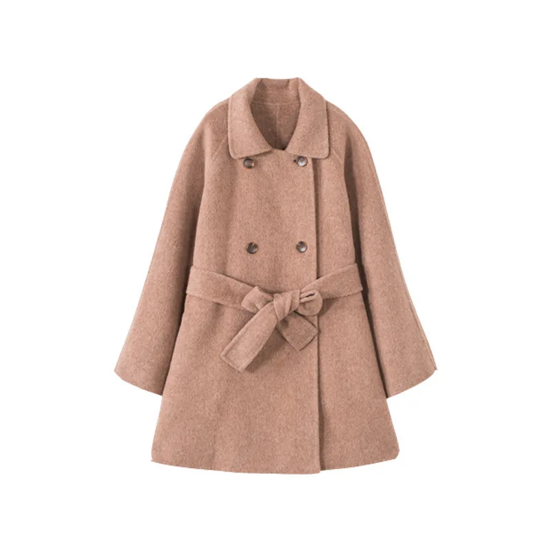 

2020 Autumn And Winter Popular Women's Woolen Coat Short Style Student Mori Series Small Thick Woolen Coat Medium Long Style