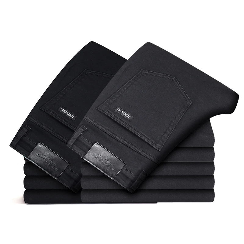 

2021 Черные Серые Брендовые джинсовые брюки мужская одежда эластичные узкие джинсы деловые повседневные мужские джинсовые облегающие брюки ...