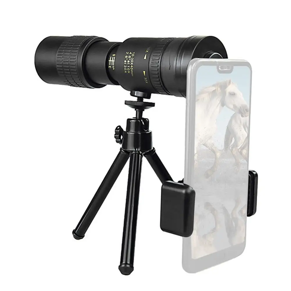 

4K 10-300X40mm Super Telephoto Zoom Monocular Telescope Portable for Beach Travel Camping Supports Smartphone To Take Pictures