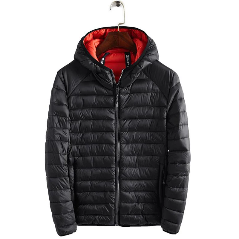 

Winter Warm Down Coat Men Fashion Hooded Simple Cotton Padded Basic Jacket Casaco Male Windproof Outwear Down Jackets Clothing