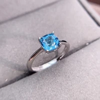 kjjeaxcmy fine jewelry s925 sterling silver inlaid natural blue topaz new girl vintage ring support test chinese style