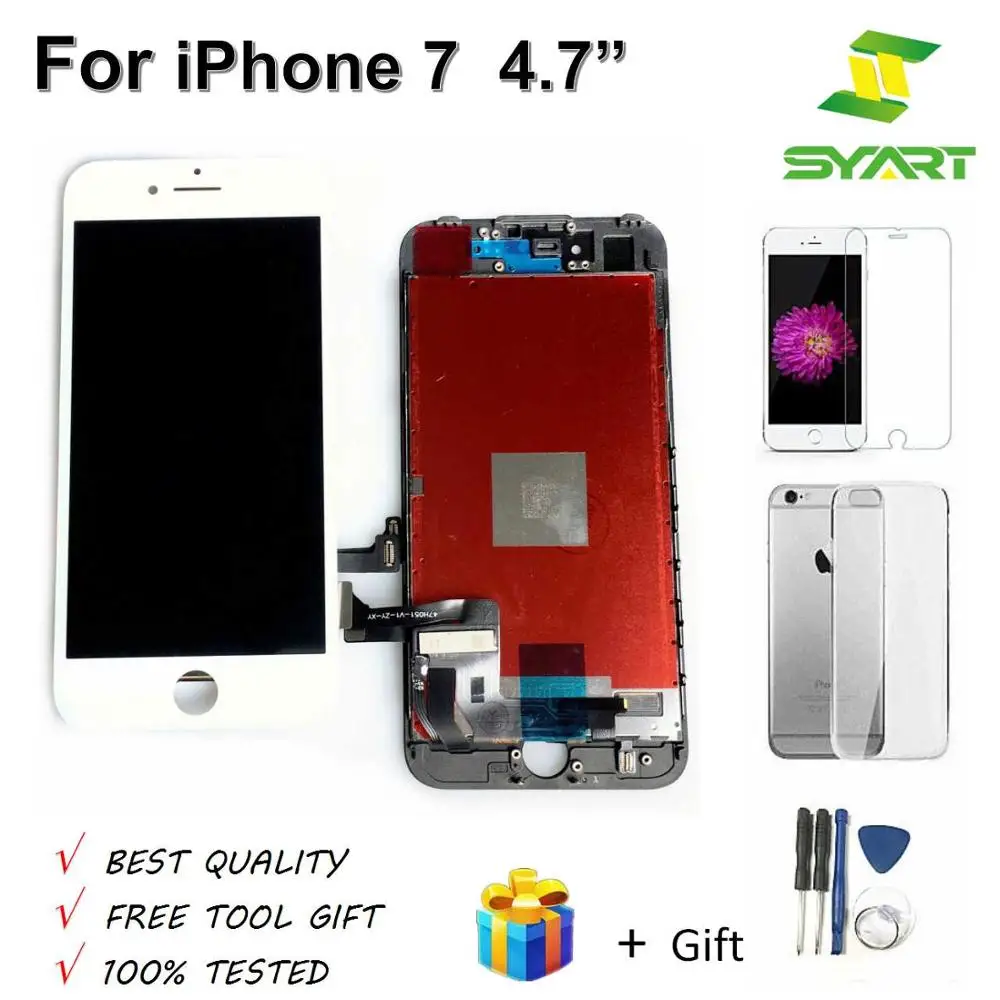 Черный и белый протестированный класс AAA lcd для iPhone 7 Дисплей сенсорный экран дигитайзер для iPhone7 7G lcd с набором инструментов