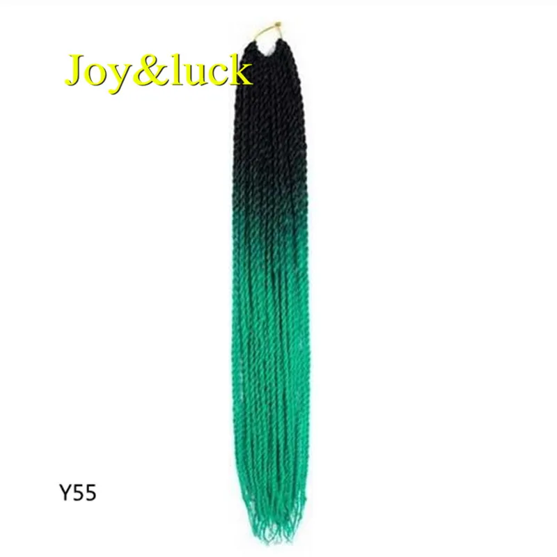 Y55 Joy& luck 24 дюйма Сенегальские закрученные крючком косички 30 прядей синтетические волосы для наращивания плетение волос - Цвет: Y55