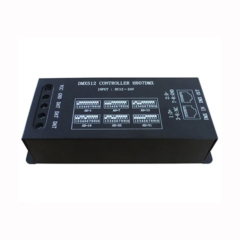 Светодиодный контроллер H807DMX подключение к консоли DMX512 поддержка WS2812 WS2813 UCS1903 etc.13