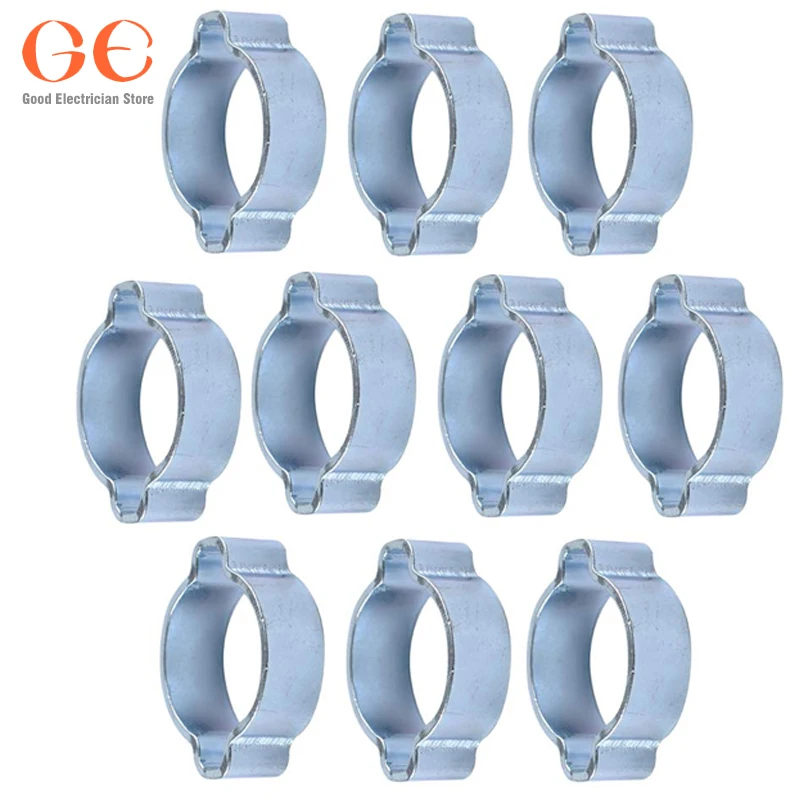 

10/60 шт. оцинкованный хомут для шланга с двойным ухом 5-7/7-9/9-11/11-13/13-15/14-17/15-18/17-20 мм хомуты для деревообрабатывающих труб пружинный зажим