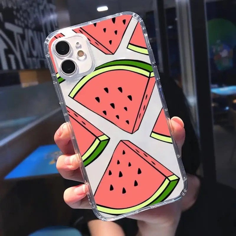 

Summer Fruit Watermelon Lemon Phone Cases Transparent for Clear iPhone 11 12 mini pro 8 7 6 6S XS MAX Plus X 5S SE 2020 XR
