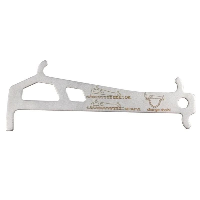 

Stainless Steel Bike 2 In 1 Chain Checker MTB Bike Road Bicycle Chain Wear Loss Indicator Measurement With Chain Hooks