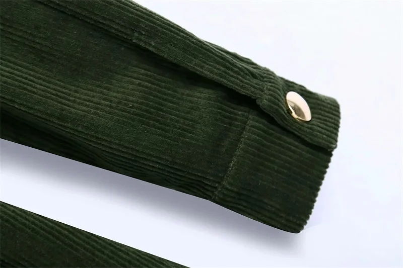 Fall 2020 New Product Corduroy Fashion Single-Breasted Bow Tie Waist Slimming Mid-Length Women's Shirt Dress | Женская одежда