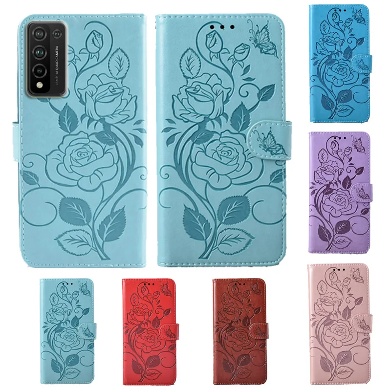 Модный кожаный чехол-книжка с 3D цветами для телефона Huawei Honor 10X Lite чехол функцией