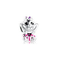 acsesoris for women alice in wonderland cheshire cat charm sterling silver jewelry fits silver 925 bracelets for woman diy beads