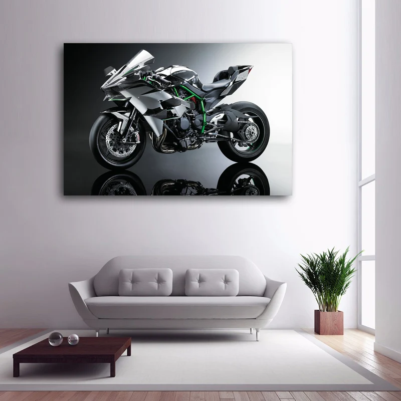 Современная живопись Superbike KAWASAKI NINJA H2 мышечный мотоцикл настенные художественные