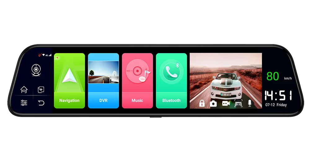 Antcam 1" сенсорный экран Android 4G зеркало автомобиля видео Камера gps навигации ADAS 2G Оперативная память 32G Встроенная память FHD 1080P Двойной объектив DVR с возможностью удаленного мониторинга