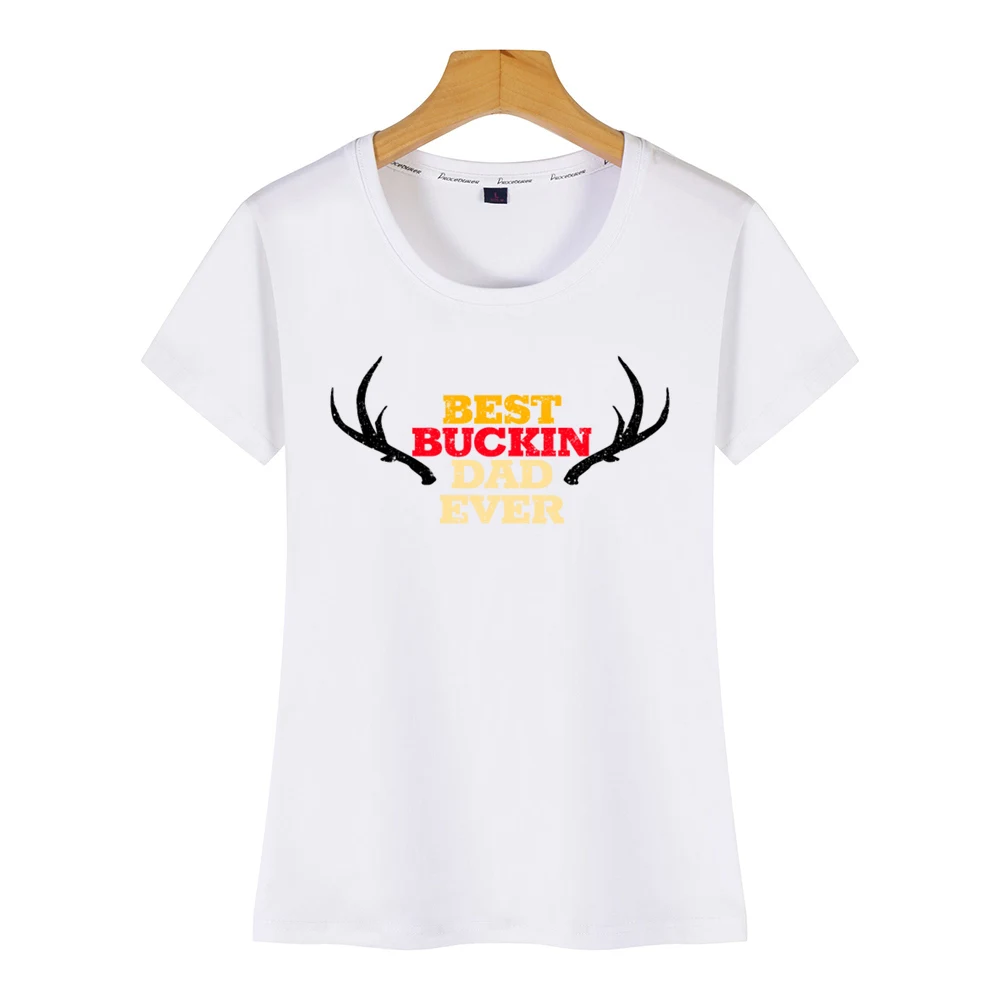 Tops T Shirt Women bow hunting accessory vintage best buckin dad O-Neck Vintage Cotton Female Tshirt | Женская одежда