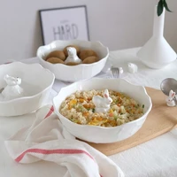 cute plates ceramic dessert snack noodle cartoon polar bear bowl home life