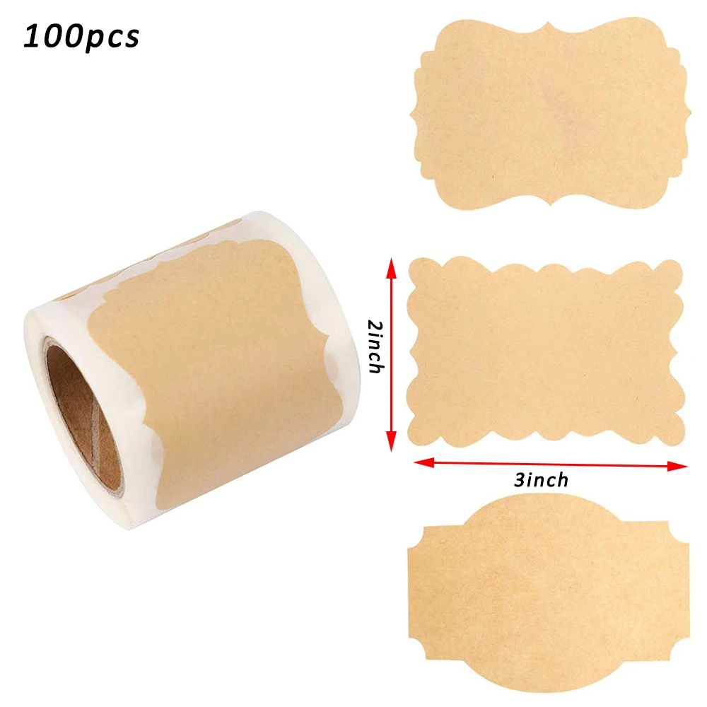 

Бирки для рождественских подарков, 100 шт., из крафтовой природные стикеры бумаги, Пустые бирки для упаковки и свадебного украшения, стикер дл...