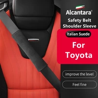 safety belt shoulder for toyota cover protection seat belt padding pad alcantara auto interior accessories