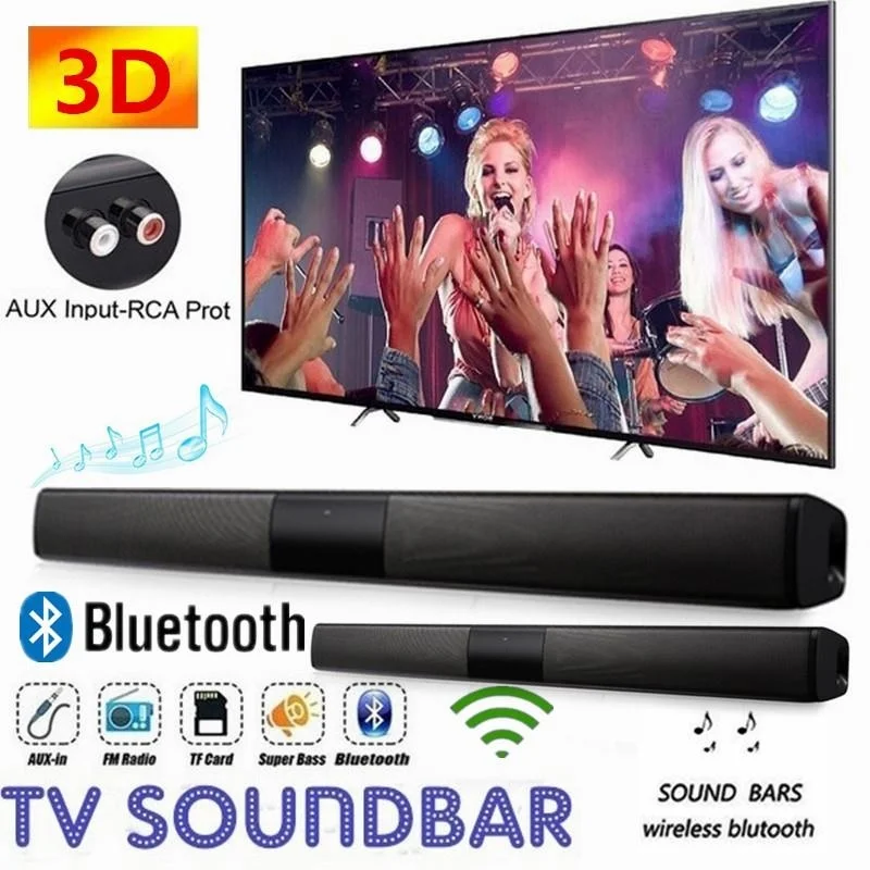 Роскошная Улучшенная беспроводная звуковая панель 3D Bluetooth колонка домашний