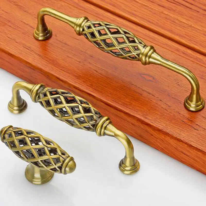 Креативные винтажные бронзовые черные круглые ручки для шкафа железные с