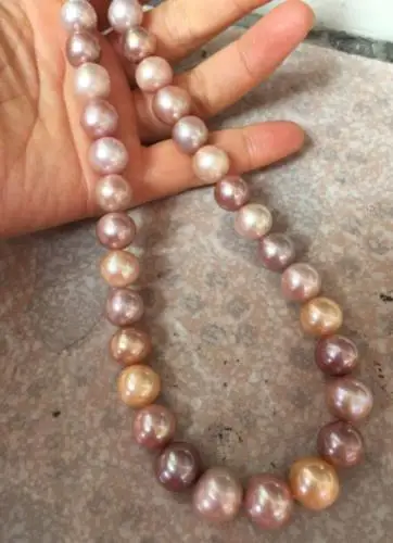 ?? エレガントなaaaa + 10-11ミリメートル淡水ラウンド多色真珠のネックレス18インチ925シルバー