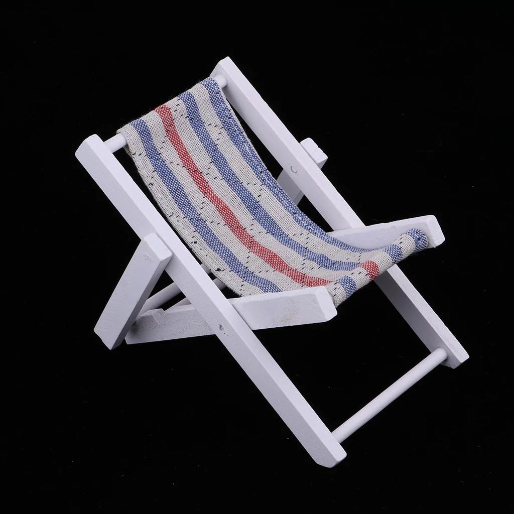 1:6 миниатюрное складное деревянное пляжное кресло для загара шезлонг мини-мебель
