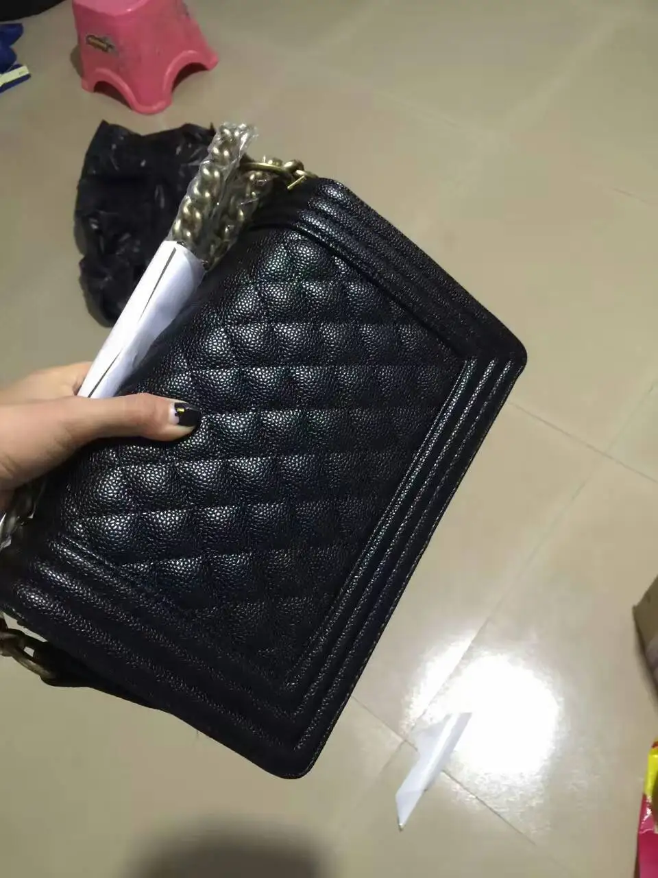 caviar gold Известная Брендовая женская сумка-мессенджер из искусственной кожи высокого качества клетчатая сумка через плечо сумка-цепочка модная женская сумка через плечо - Цвет: caviar gold
