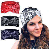new style printed plaid headband cross headband womens sports sweat absorbing yoga headbands lady bandanas