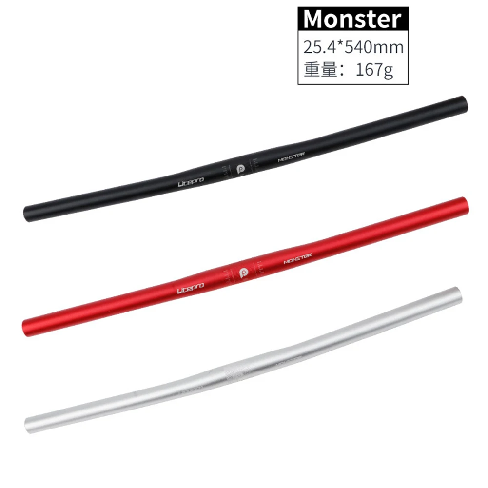 

540mm Length Bicycle Handlebar Light Weight Strong Durable Aluminum Alloy Bike Flat Bar For Road Mountain Folding Bikes