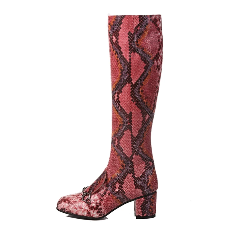 

Snake-tip Square sexy fashion nightclub high-heeled knee boots Western style Fine heel Knee Boots winter/Autumn boot women 2020