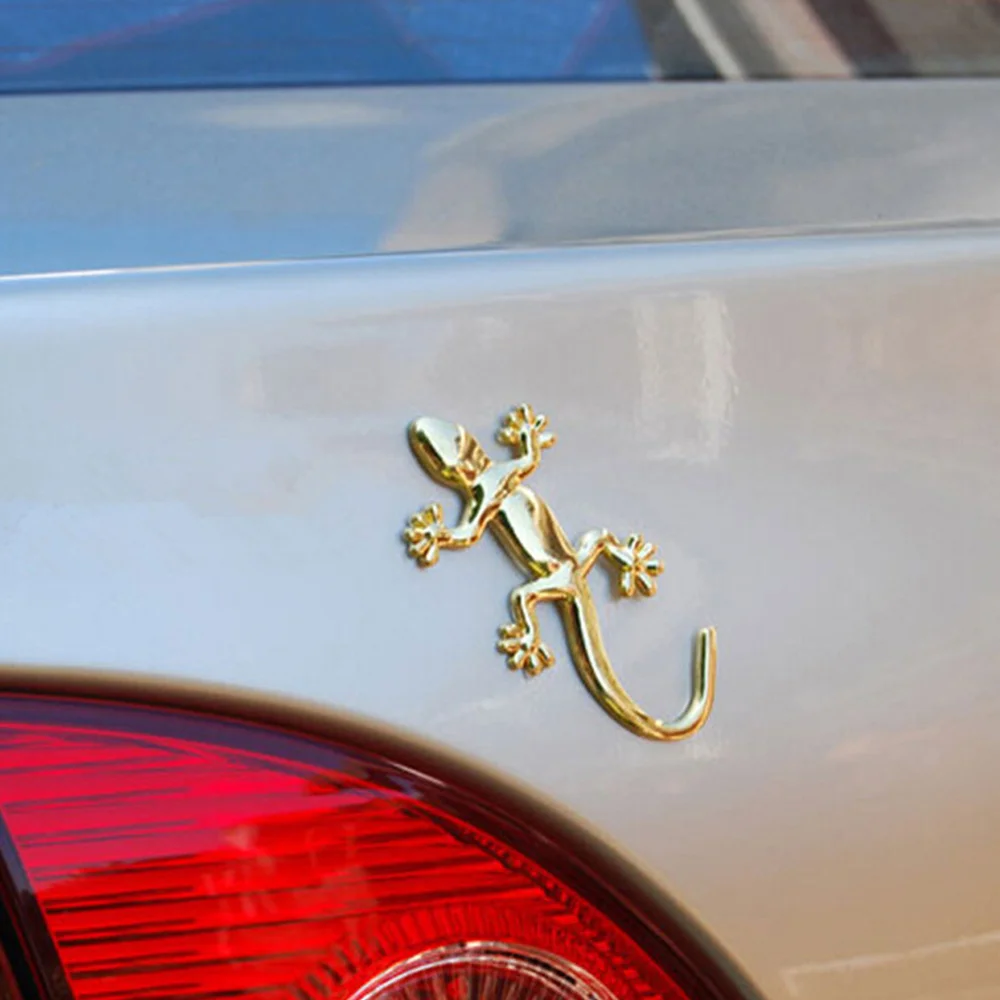 Металлическая 3d-наклейка Ящерица Геккон Женская эмблема для украшения