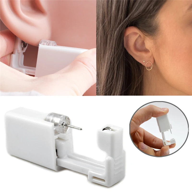 1 Unit Disposable Safe Sterile Piercing for Gem Nose Studs Gun Piercer Tool Machine Kit Earring Stud Body Jewelry | Украшения и