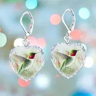 Изысканные романтичные Роскошные серьги с колибри для женщин, эстетические серьги в форме сердца, Модные индивидуальные эстетические аксессуары