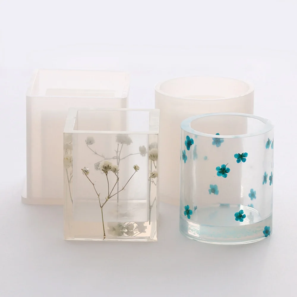 1 шт. силиконовая подставка для ручек формы круглые/квадратные чашки DIY цветочный