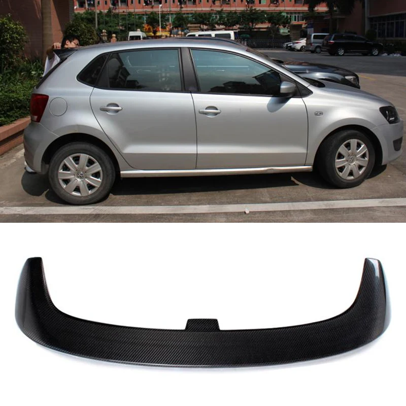 Спойлер на крышу заднего багажника из углеродного волокна для Volkswagen VW Polo 2013-2017