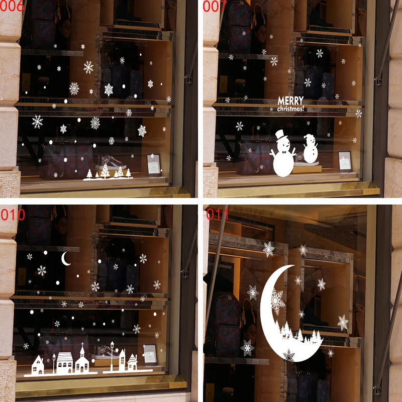 27 шт./лот рождественские наклейки на окна в виде снежинок зимние стену для