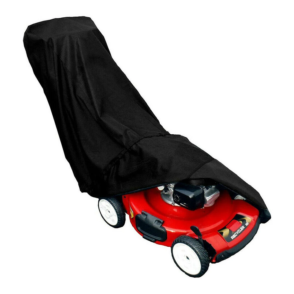 

Lawn Mower Cover Polyester Fiber Black Outdoor Waterproof Anti-dust Protect Tractor Overlay Garden Yard Black 48x18.5x13.5inche