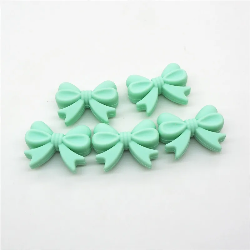 Mint Chengkai 10 шт. BPA бесплатно силиконовые бабочки Прорезыватель для зубов DIY Детский душ Прорезыватель для зубов Монтессори Сенсорная игрушка животное шарик аксессуары - Цвет: Mint