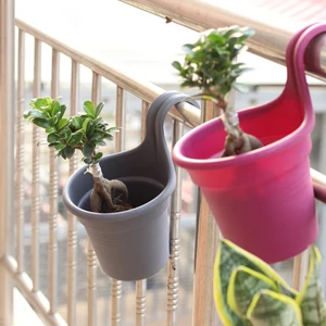 Высококачественный настенный цветочный горшок для растений, прочный круглый горшок из смолы для балкона, горшок для цветов, фотография без Крючков