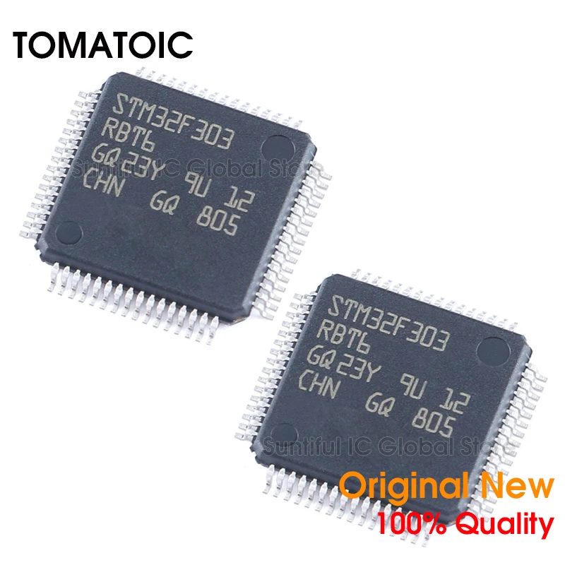 1 шт. STM32F303RBT6 LQFP64 STM32F303RB STM32F303 LQFP 64 32 битный микроконтроллер MCU|Аксессуары для