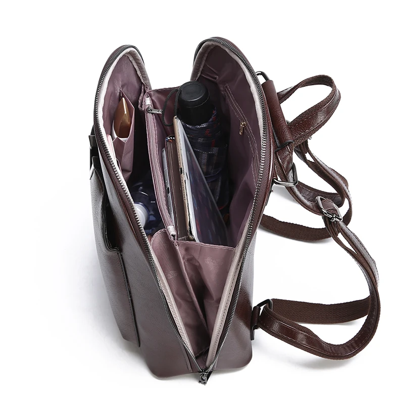 2022 Women Vintage Backpack Leather Luxurious Large Capacity School Bag For Girls Leisure Shoulder Bags |