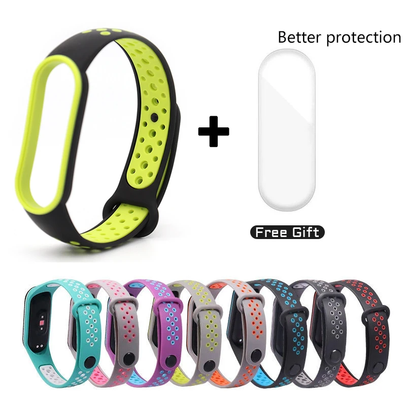 

Силиконовый Сменный Чехол для браслета Xiaomi Mi Band 6 5 с защитой от пота для MiBand 6 5 3 4, аксессуары для спортивного браслета